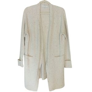 Verve AMI Sweater Women's Size XL Cream Open Knit Cardigan Lightweight Long Knit